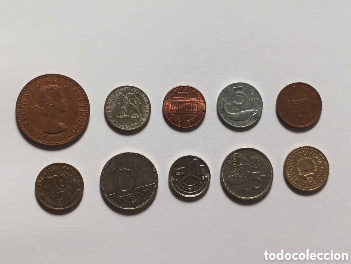 Monedas antiguas de Europa: Lote 10 monedas del mundo lote 9
