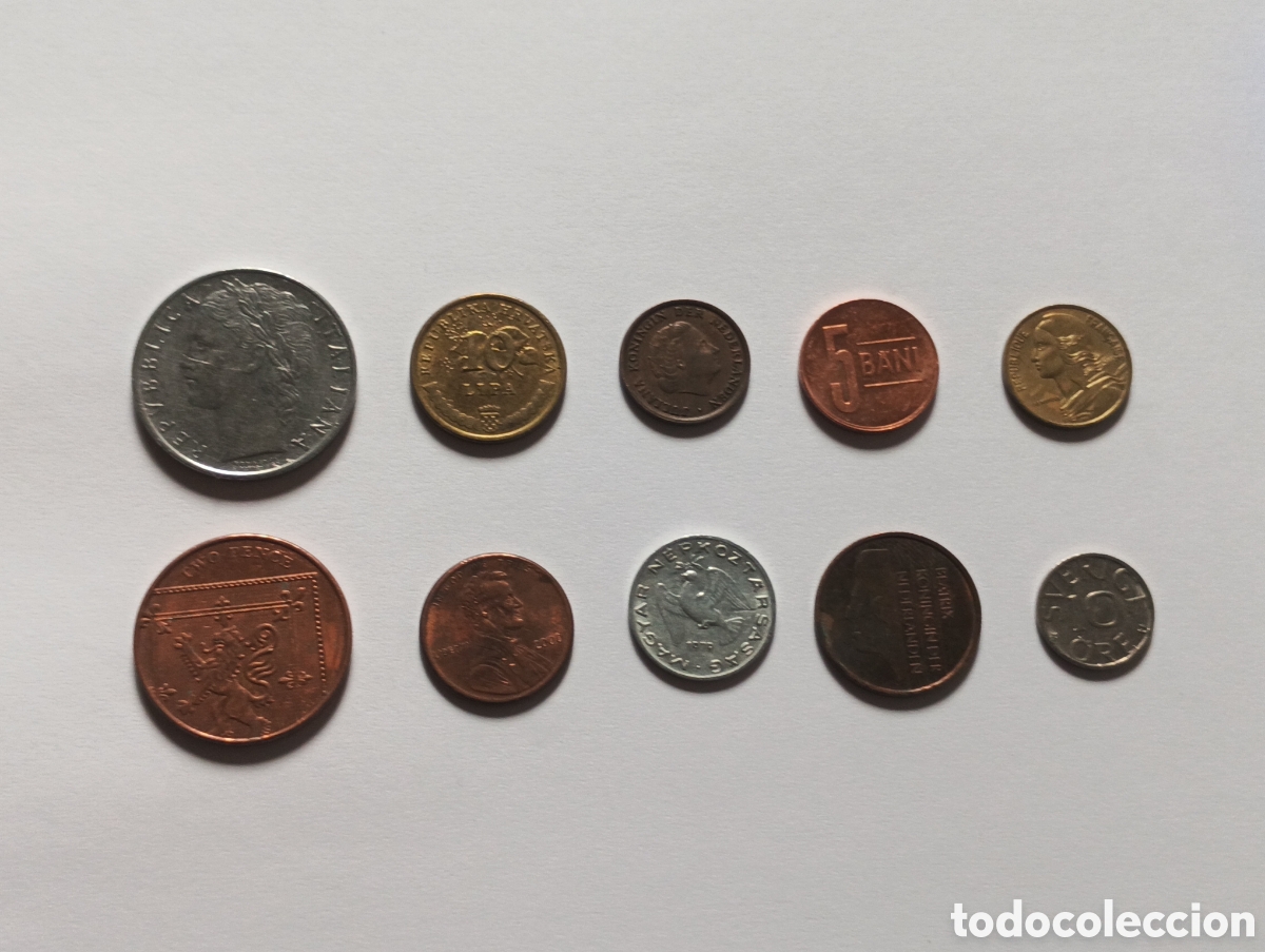 Monedas antiguas de Europa: Lote 10 monedas del mundo lote 10