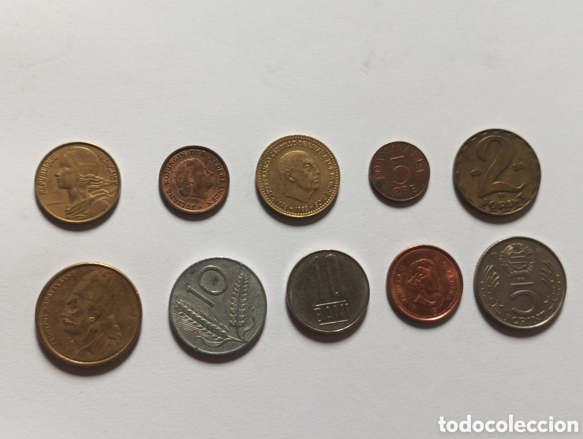 Monedas antiguas de Europa: Lote 10 monedas del mundo lote 12