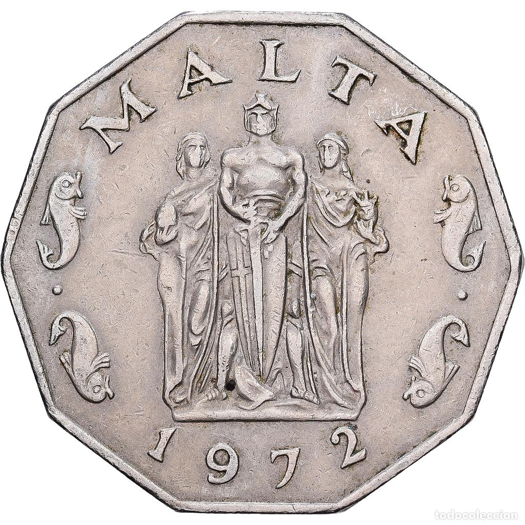 Monedas antiguas de Europa: [#1513369] Malta, 50 Cents, 1972, British Royal Mint, Cobre - n&iacute;quel, MBC+, KM:12