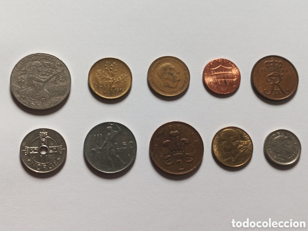 Monedas antiguas de Europa: Lote 10 monedas del mundo lote 14