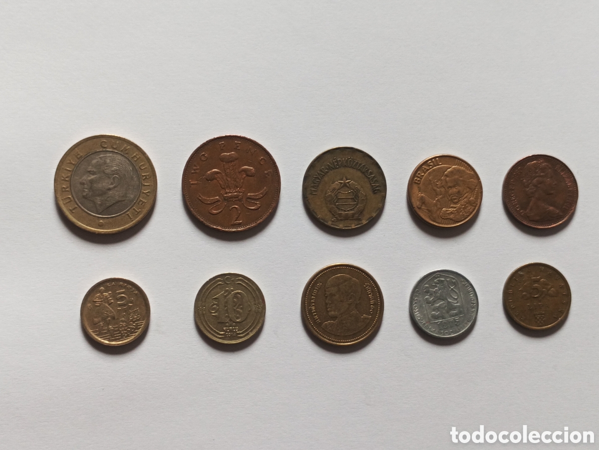 Monedas antiguas de Europa: Lote 10 monedas del mundo lote 15