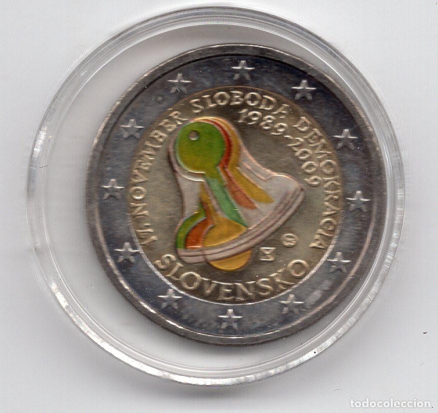 Monedas antiguas de Europa: ESLOVAQUIA 2 euros KM 107 2009 LIBERTAD COLOREADA