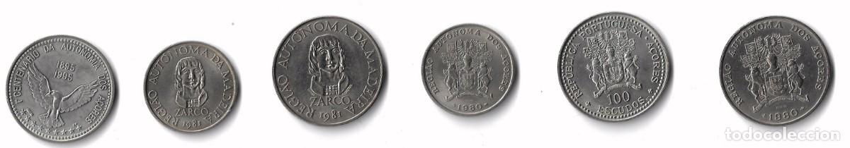 Monedas antiguas de Europa: 6 Monedas Conmemorativas de las Regiones Aut&oacute;nomas de Portugal MBC