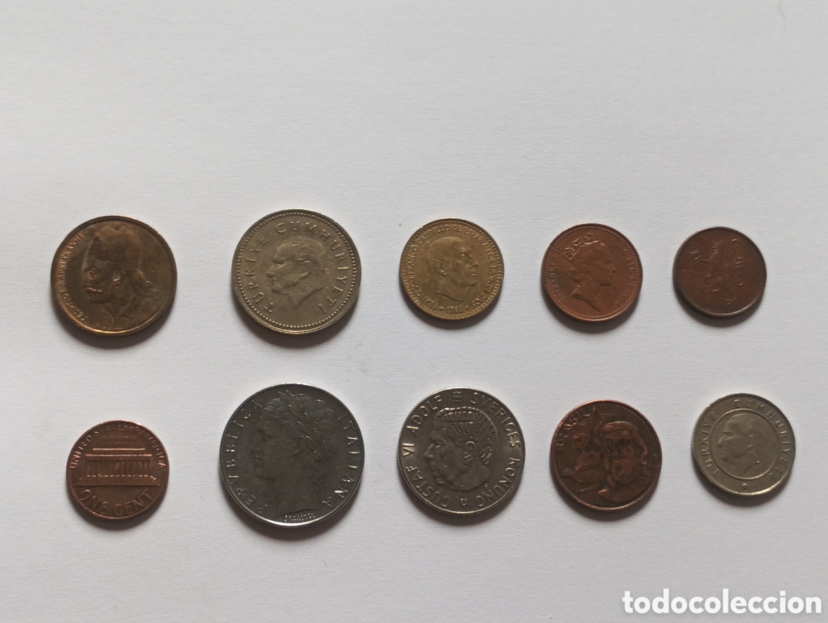 Monedas antiguas de Europa: Lote 10 monedas del mundo lote 22