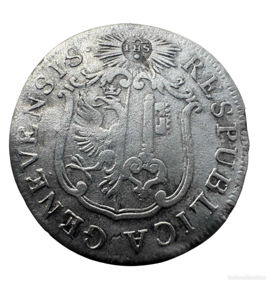 Monedas antiguas de Europa: Suiza. Republica Genevense 6 Soles 1865. 2,4 gr Ag KM# 82a MBC/VF