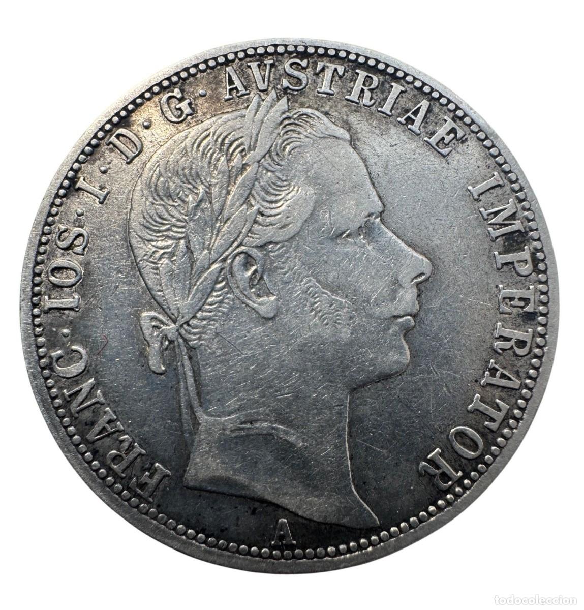 Monedas antiguas de Europa: Austria, Francisco Jos&eacute; I Flor&iacute;n 1861 A 12,2 gr Ag KM#2219 MBC+/ Nice VF