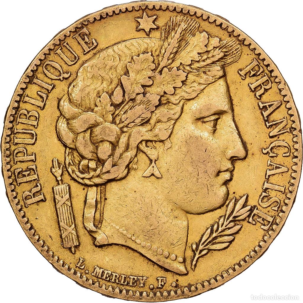 Monedas antiguas de Europa: [#1551121] Francia, 20 Francs, C&eacute;r&egrave;s, 1849, Paris, Oro, MBC+, Gadoury:1059, KM:762