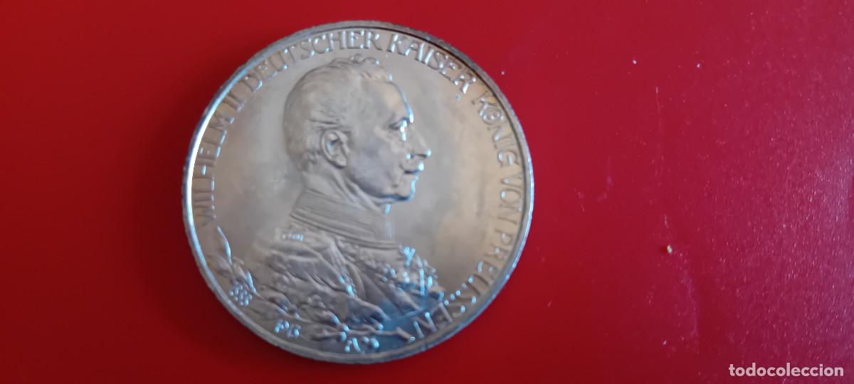 Monedas antiguas de Europa: PRUSIA 3 MARCOS 1913, CONMEMORA 15 A&Ntilde;OS REINADO GUILLERMO II