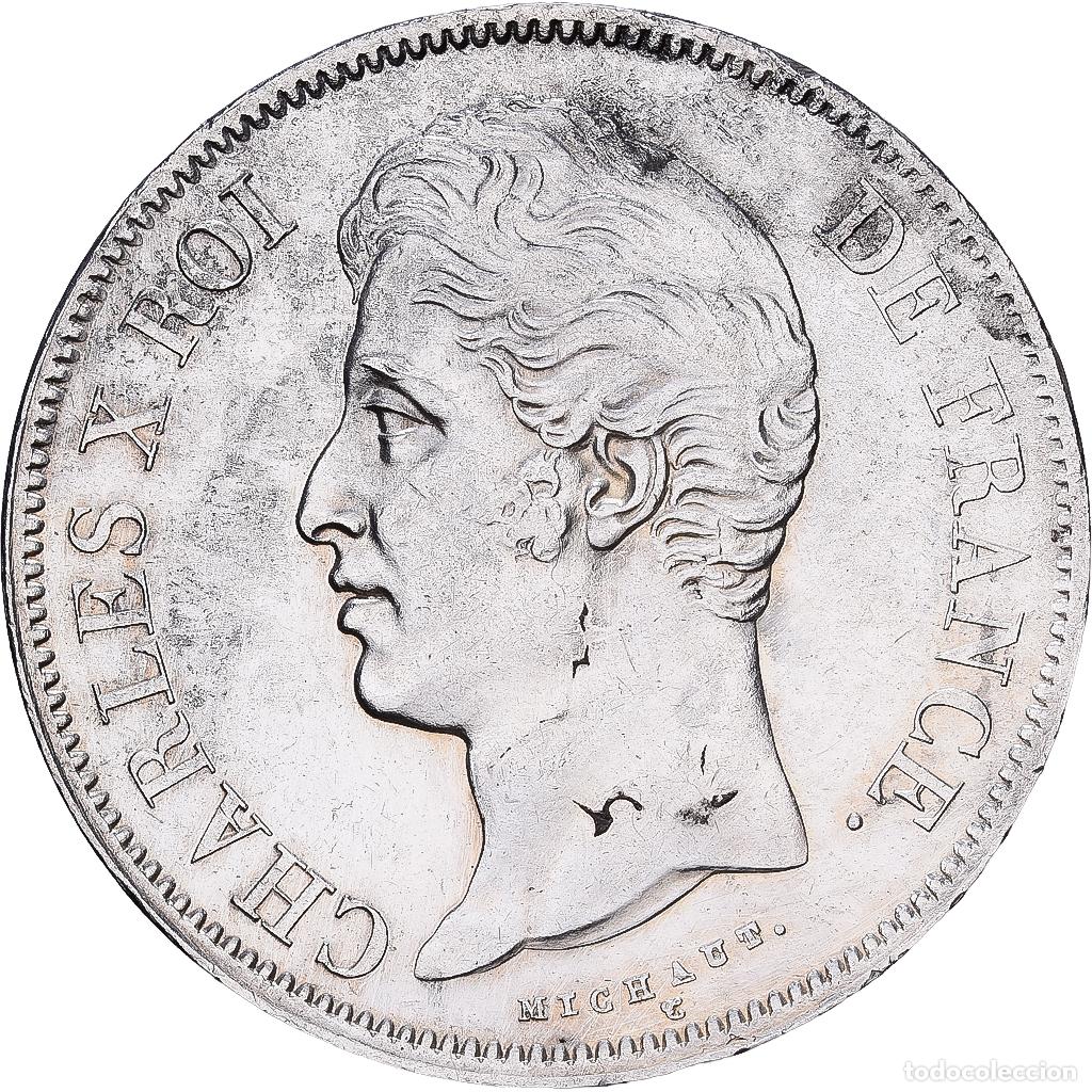 Monnaies anciennes de Europe: [#1551006] Francia, Charles X, 5 Francs, 1827, Rouen, Plata, BC+, Gadoury:644, KM:728.2