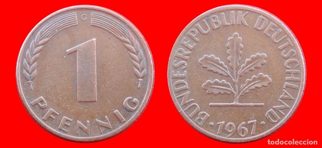Monnaies anciennes de Europe: 1 PFENNIG 1967G BRD ALEMANIA-150753