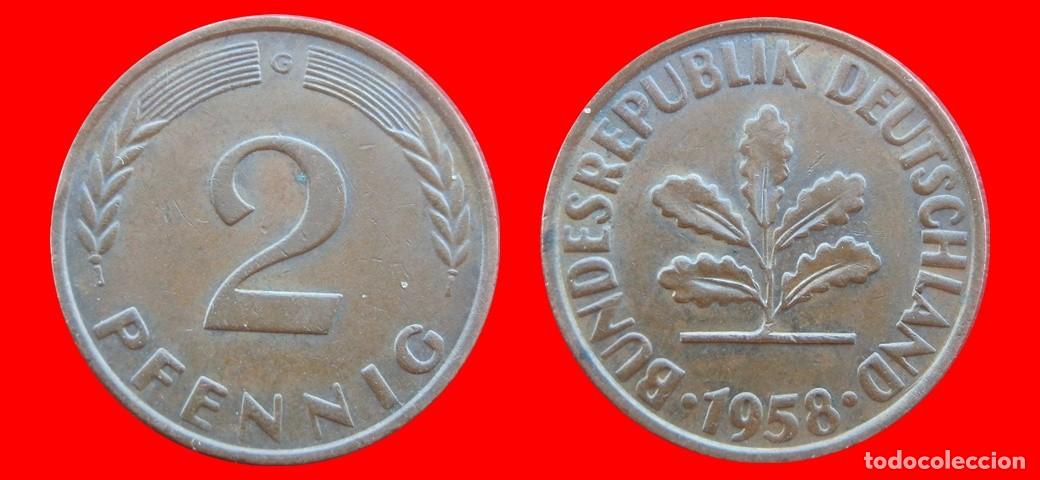 Monnaies anciennes de Europe: 2 PFENNIG 1958G BRD ALEMANIA-150757