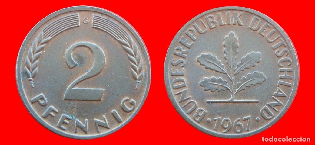 Monedas antiguas de Europa: 2 PFENNIG 1967G BRD ALEMANIA-150762