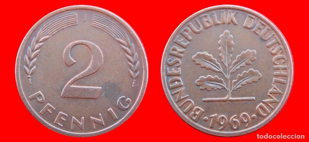 Monedas antiguas de Europa: 2 PFENNIG 1969J BRD ALEMANIA-150765