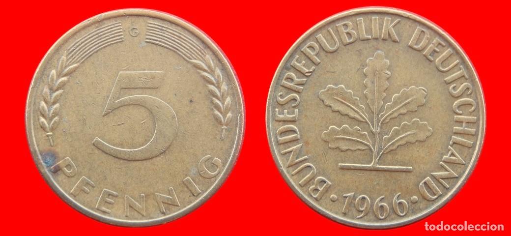 Monedas antiguas de Europa: 5 PFENNIG 1966G BRD ALEMANIA-150768