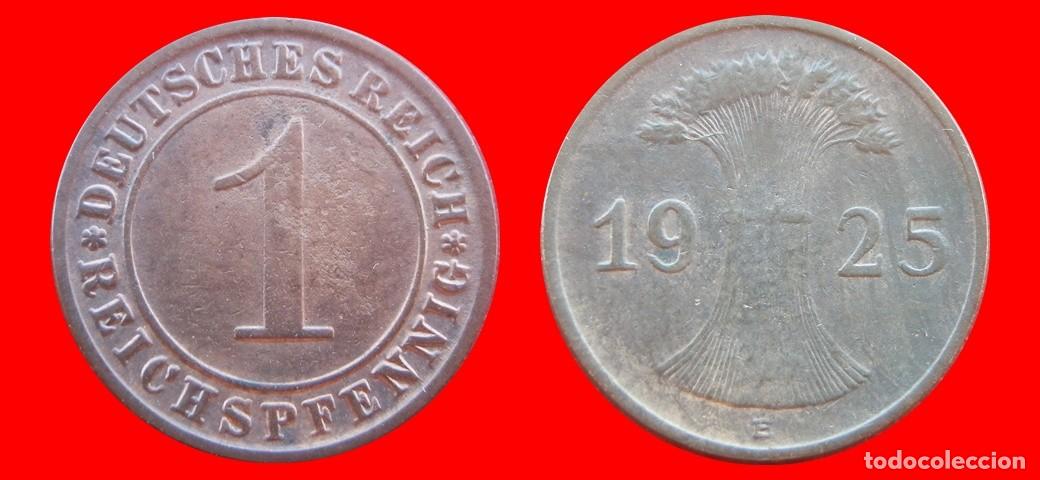 Monedas antiguas de Europa: 1 REICHSPFENNIG 1925E WEIMAR ALEMANIA-150774