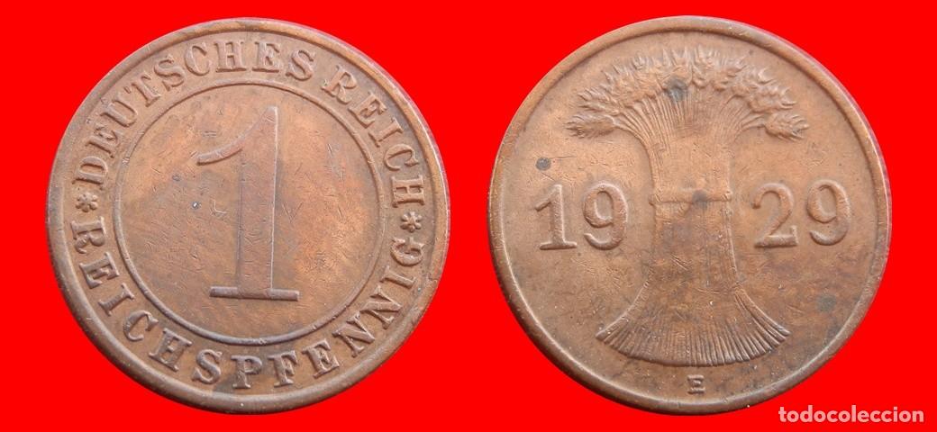 Monedas antiguas de Europa: 1 REICHSPFENNIG 1929E WEIMAR ALEMANIA-150782