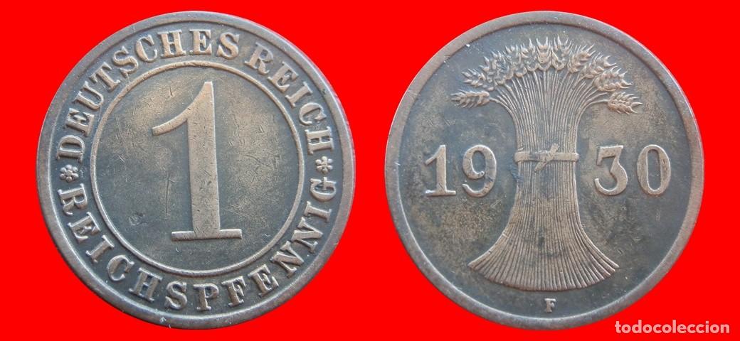 Monedas antiguas de Europa: 1 REICHSPFENNIG 1930F WEIMAR ALEMANIA-150785