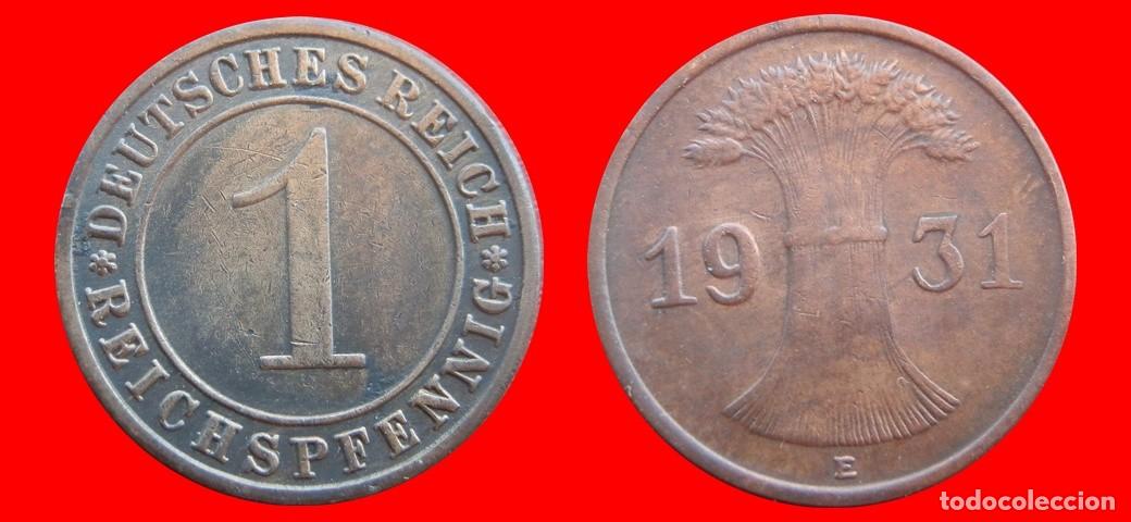 Monedas antiguas de Europa: 1 REICHSPFENNIG 1931E WEIMAR ALEMANIA-150787