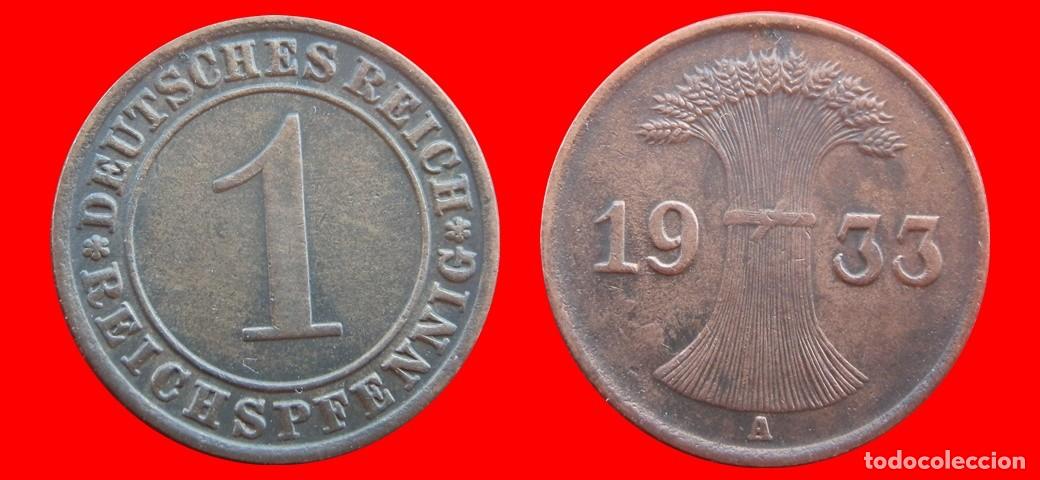 Monedas antiguas de Europa: 1 REICHSPFENNIG 1933A WEIMAR ALEMANIA-150789