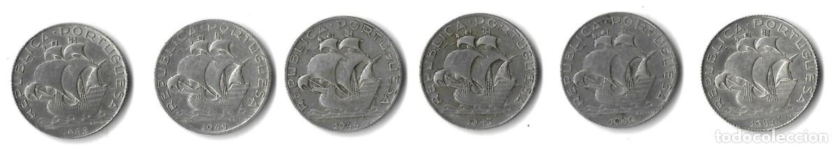 Monedas antiguas de Europa: Lote Premium de 6 Monedas de Plata de Portugal: 2$50 Escudos (1942&ndash;1946 y 1951)