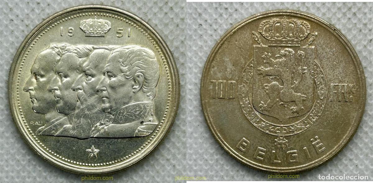 Monedas antiguas de Europa: 3854 BELGICA 1951 100 FRANCS BELGIUM 1951