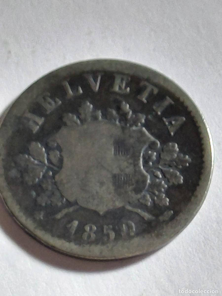Moedas antigas da Europa: SUIZA - 10 RAPPEN 1850 KM6 PLATA
