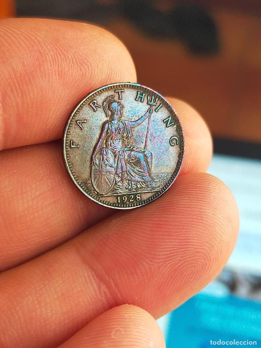 Monedas antiguas de Europa: MONEDA DE 1 UN FARTHING 1928 REINO UNIDO INGLATERRA GRAN BRETA&Ntilde;A MUY BUENA CONSERVACION