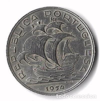 Monedas antiguas de Europa: Soberba Moneda de plata de 10 Escudos de Portugal (1954)