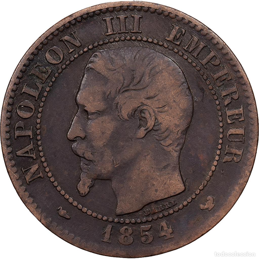 Monedas antiguas de Europa: [#1551090] Francia, Napoleon III, 2 Centimes, 1854, Lille, Bronce, BC+, Gadoury:103