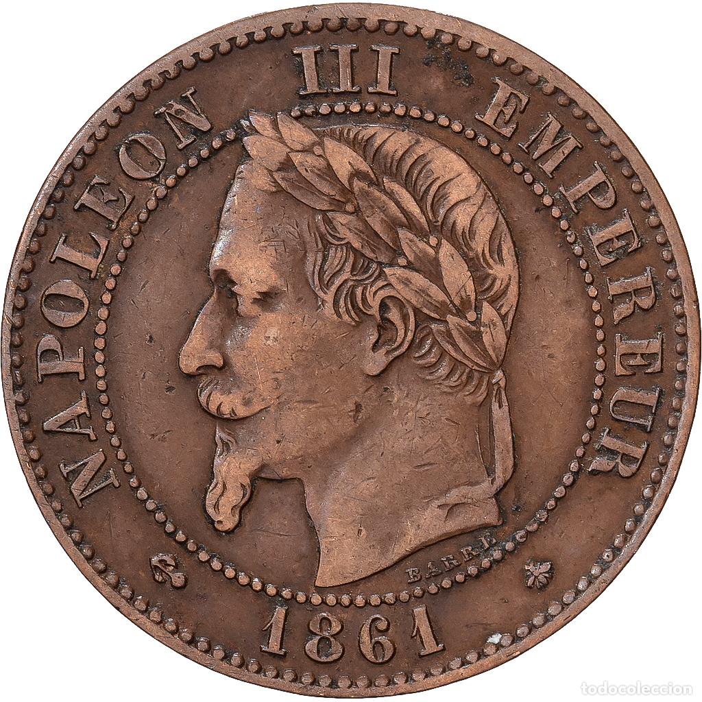 Monedas antiguas de Europa: [#1551078] Francia, Napoleon III, 2 Centimes, 1861, Paris, Bronce, MBC, Gadoury:104