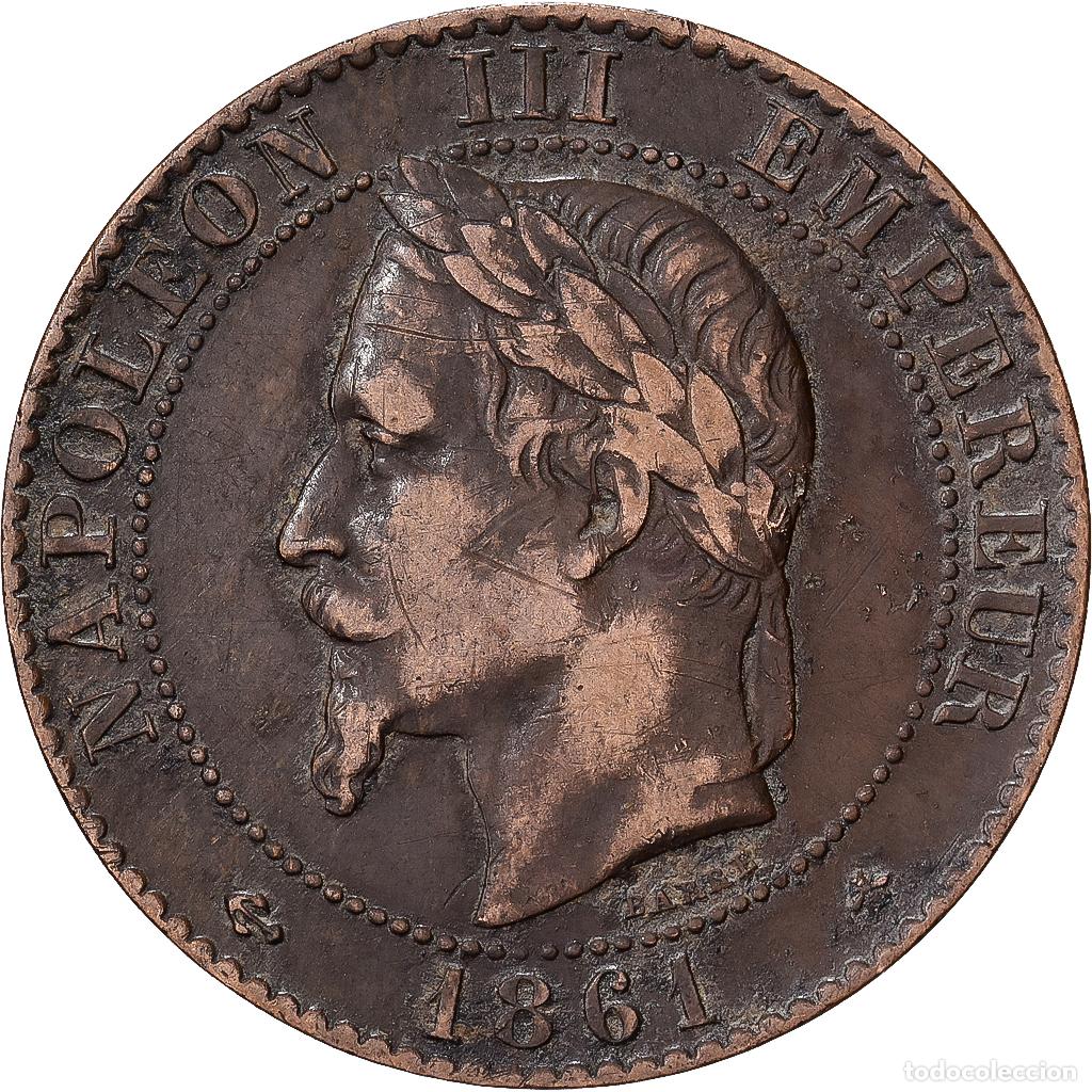Monedas antiguas de Europa: [#1551079] Francia, Napoleon III, 2 Centimes, 1861, Paris, Bronce, MBC, Gadoury:104