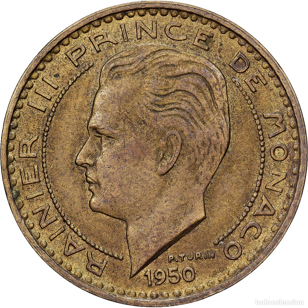 Monedas antiguas de Europa: [#1513428] M&oacute;naco, Rainier III, 20 Francs, Vingt, 1950, Paris, Aluminio - bronce, BC+