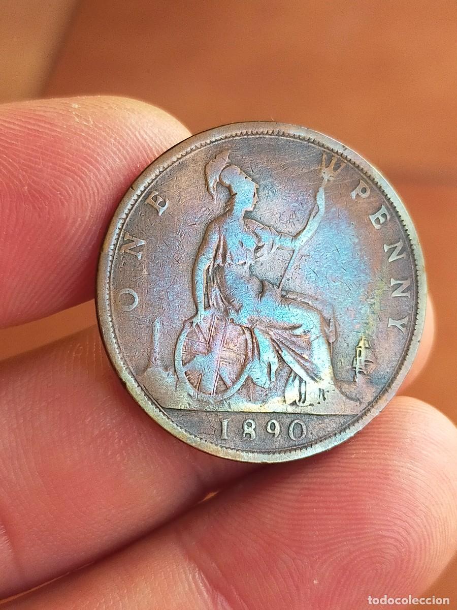Monedas antiguas de Europa: MONEDA DE 1 UN PENIQUE PENNY 1890 REINO UNIDO GRAN BRETA&Ntilde;A INGLATERRA BUENA CONSERVACION