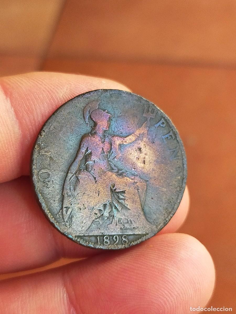 Monedas antiguas de Europa: MONEDA DE 1 UN PENIQUE PENNY 1898 REINO UNIDO GRAN BRETA&Ntilde;A INGLATERRA MALA CONSERVACION