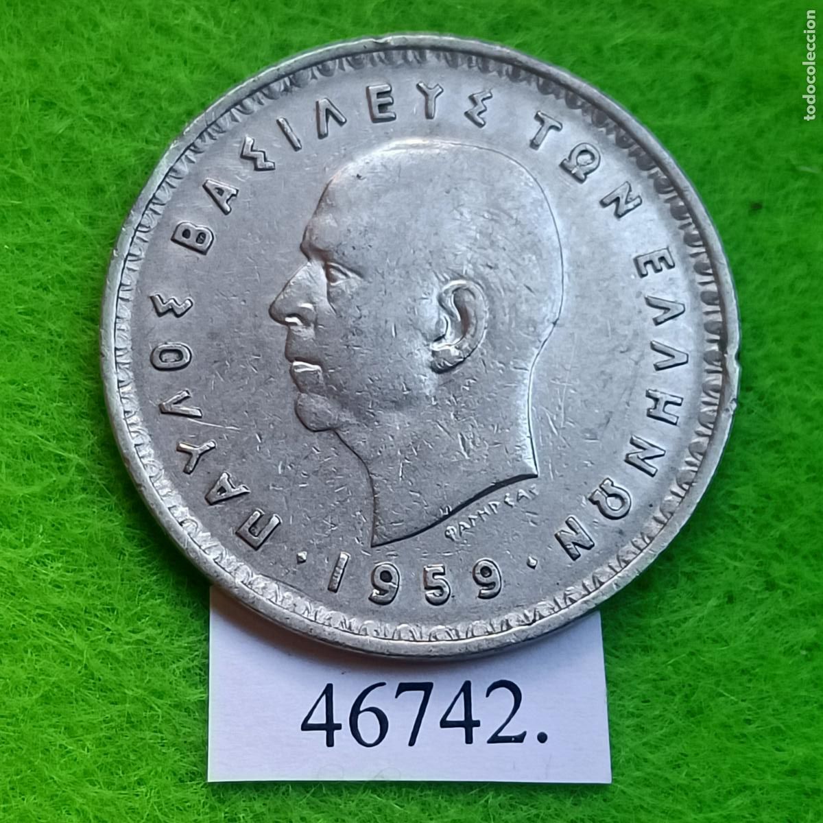 Monedas antiguas de Europa: Grecia 10 dracmas 1959