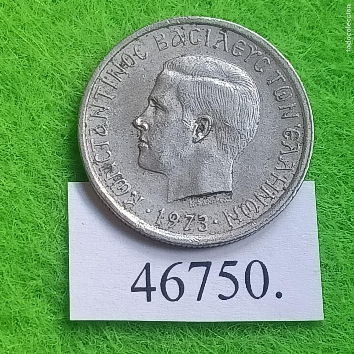 Monedas antiguas de Europa: Grecia 50 lepta 1973, r&eacute;gimen de los coroneles