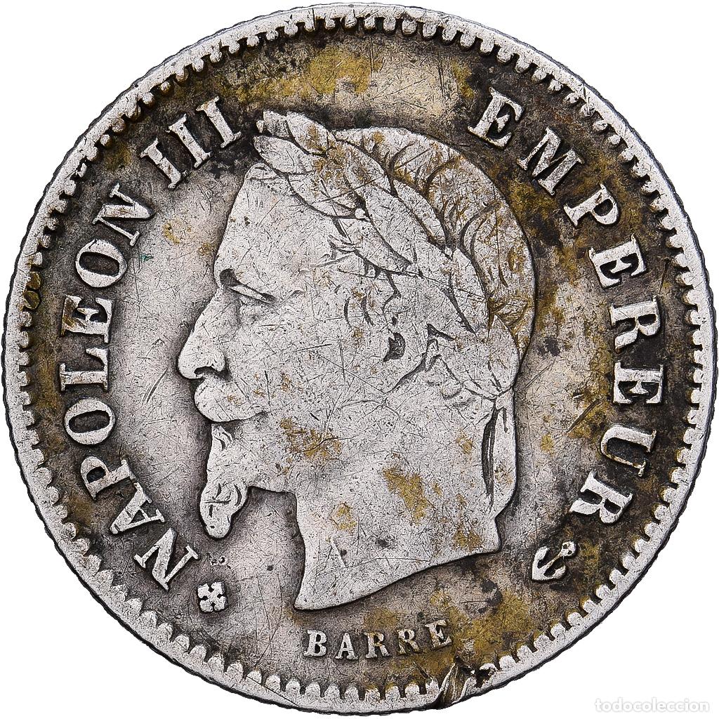 Monedas antiguas de Europa: [#1551200] Francia, Napoleon III, 20 Centimes, 1867, Strasbourg, Plata, MBC, KM:808.2