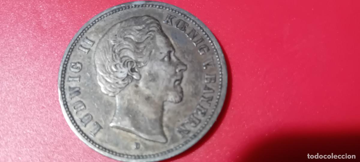 Monedas antiguas de Europa: BAVIERA 5 MARCOS 1874 LUDWIG II