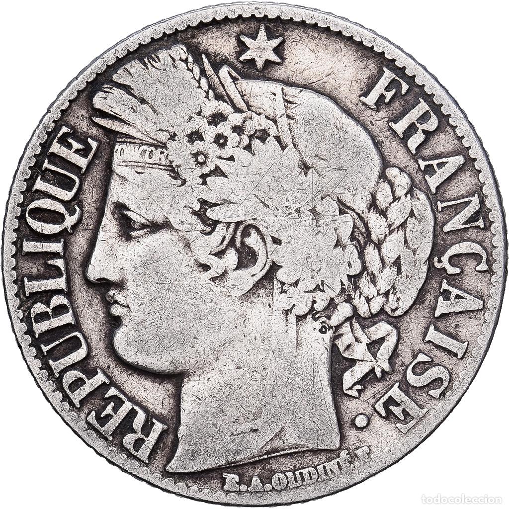 Monedas antiguas de Europa: [#1551206] Francia, Franc, C&eacute;r&egrave;s, 1887, Paris, Plata, BC+, Gadoury:465a, KM:822.1