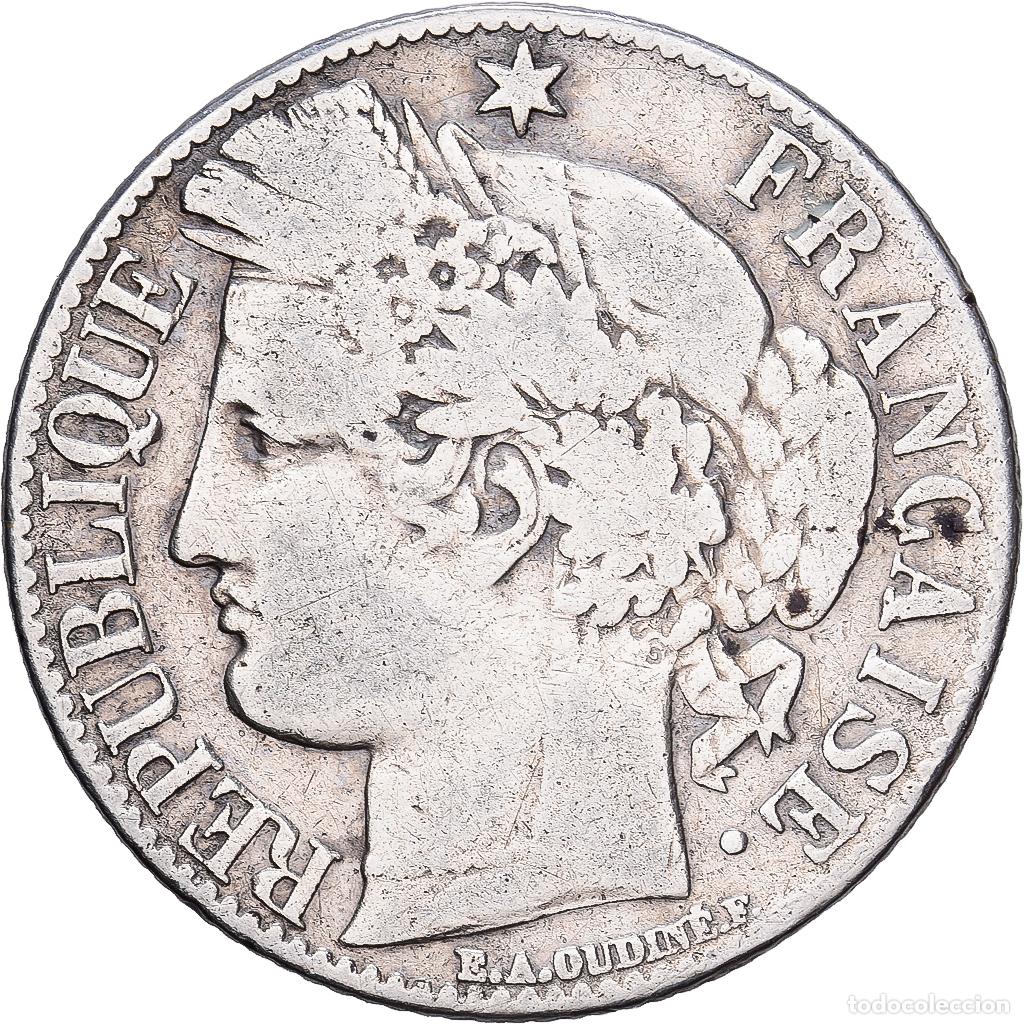 Monedas antiguas de Europa: [#1551205] Francia, Franc, C&eacute;r&egrave;s, 1871, Paris, grand A, Plata, BC, Gadoury:465, KM:822.1