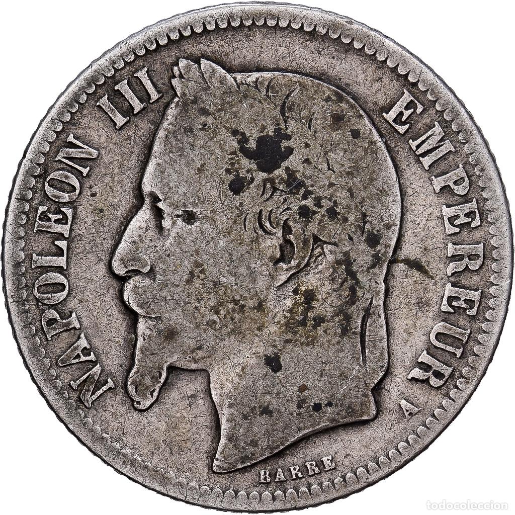 Monedas antiguas de Europa: [#1551208] Francia, Napoleon III, Franc, 1866, Paris, Plata, BC, KM:806.1