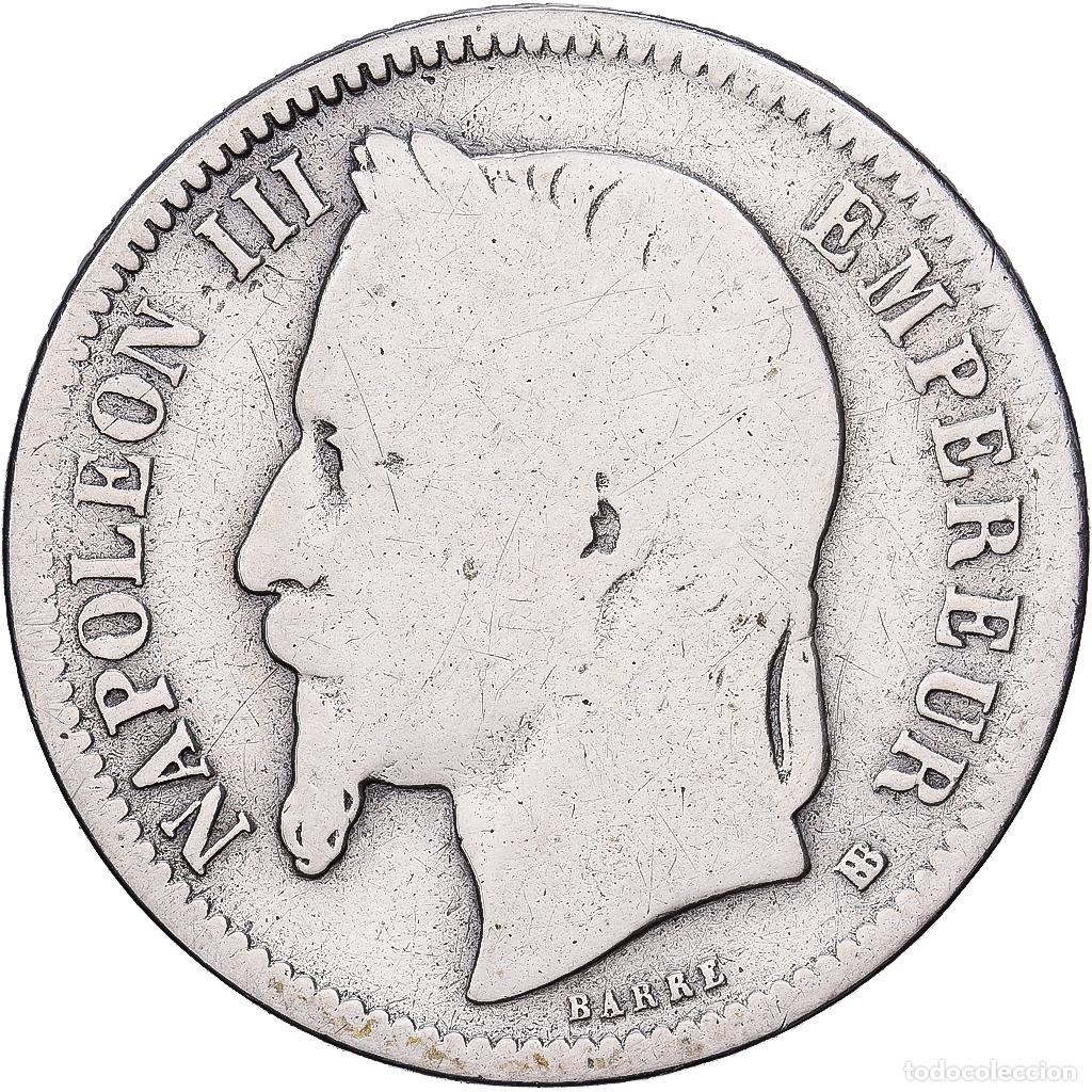 Monedas antiguas de Europa: [#1551209] Francia, Napoleon III, Franc, 1868, Strasbourg, Plata, BC, Gadoury:463, KM:806.2