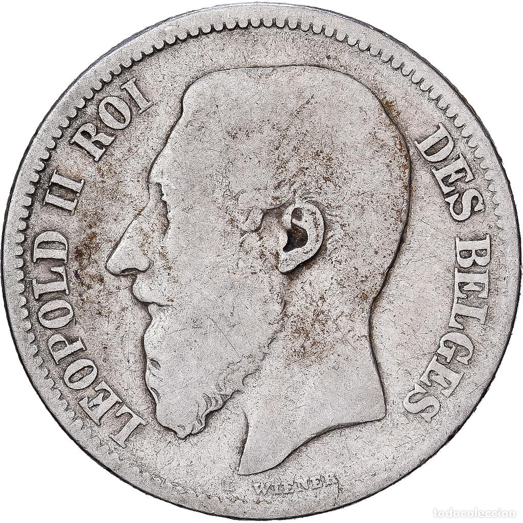 Monedas antiguas de Europa: [#1551249] B&eacute;lgica, Leopold II, 2 Francs, 2 Frank, 1868, Brussels, Plata, BC, KM:30.2