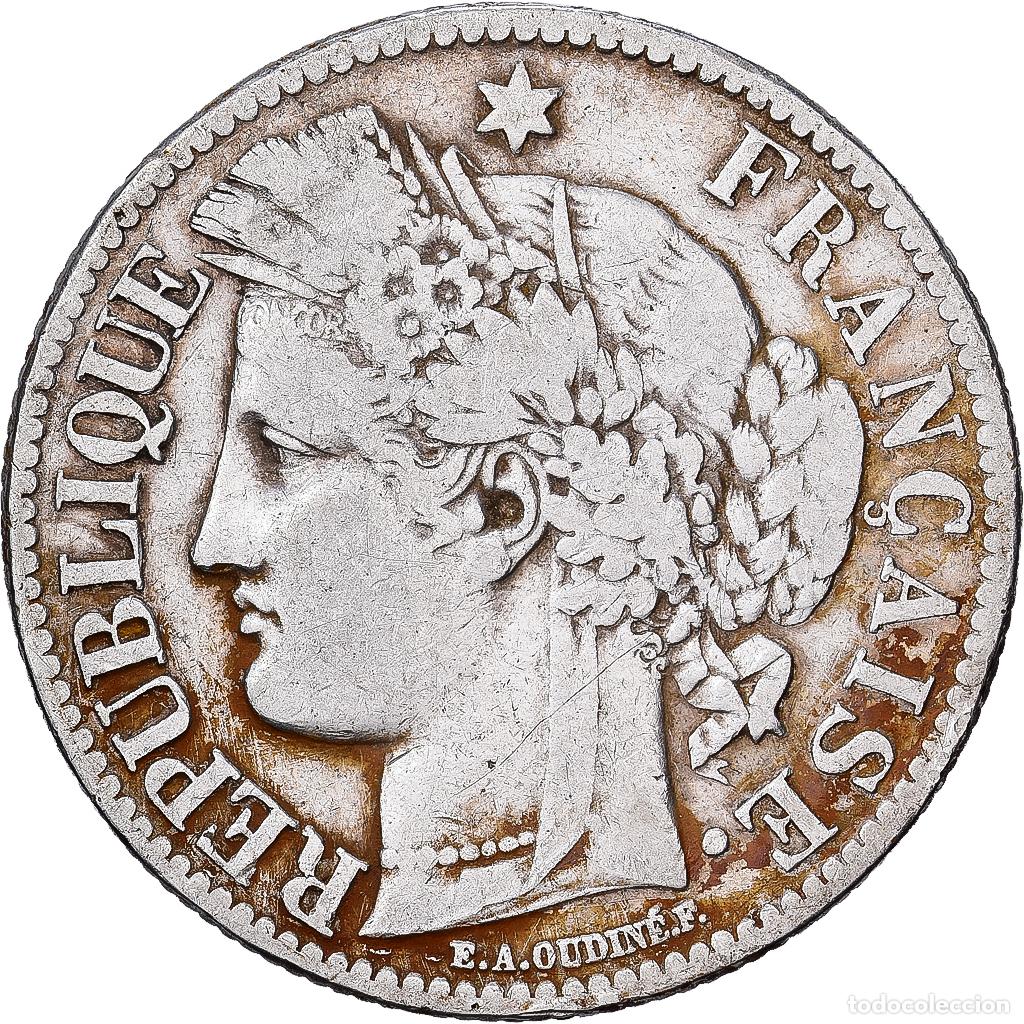 Monedas antiguas de Europa: [#1551251] Francia, 2 Francs, C&eacute;r&egrave;s, 1871, Paris, grand A, Plata, BC, Gadoury:530