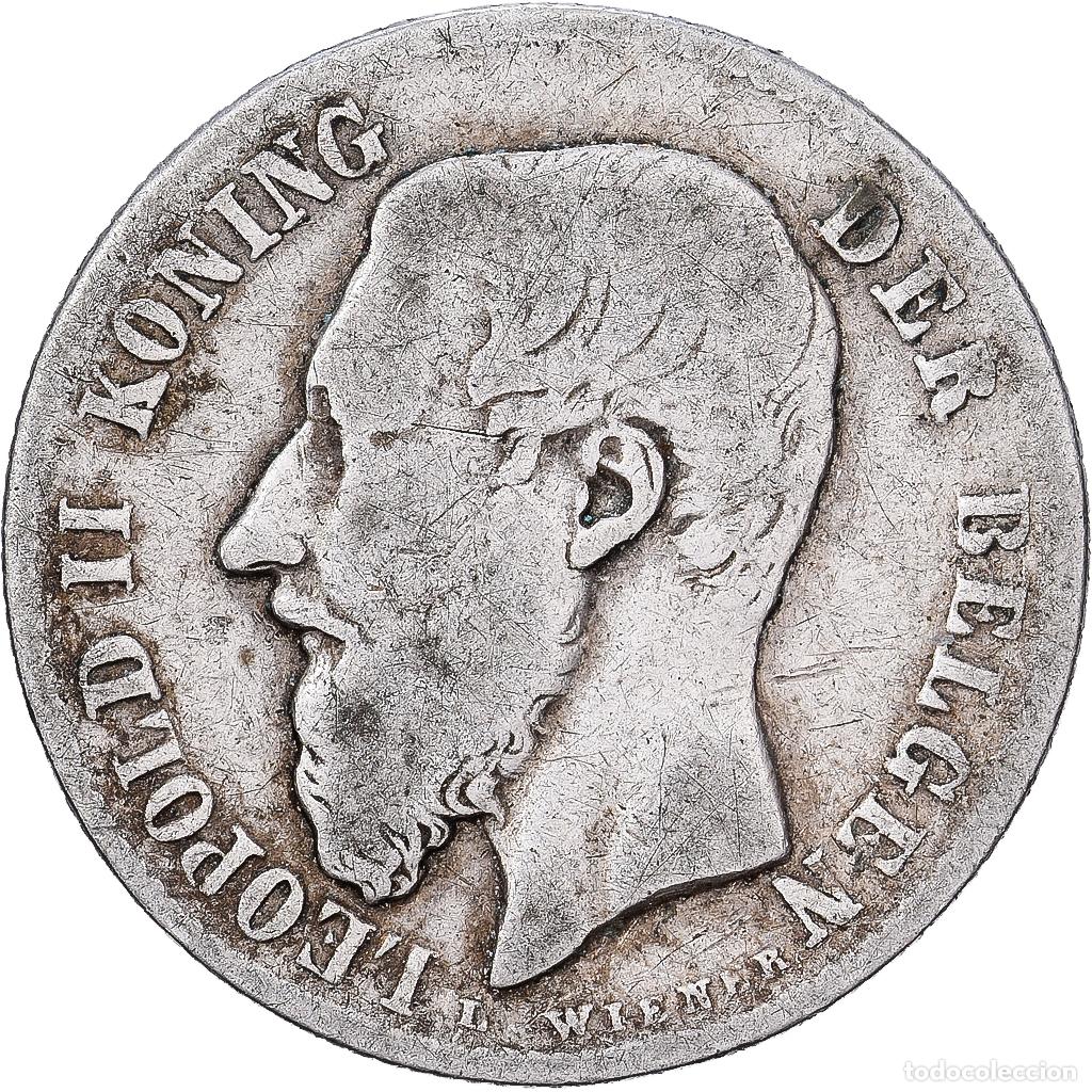 Monedas antiguas de Europa: [#1551259] B&eacute;lgica, Leopold II, 50 Centimes, 1886, Brussels, Plata, BC+, KM:27