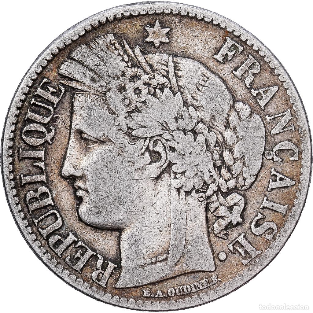 Monedas antiguas de Europa: [#1551265] Francia, 2 Francs, C&eacute;r&egrave;s, 1870, Bordeaux, Plata, BC, Gadoury:529, KM:816.2