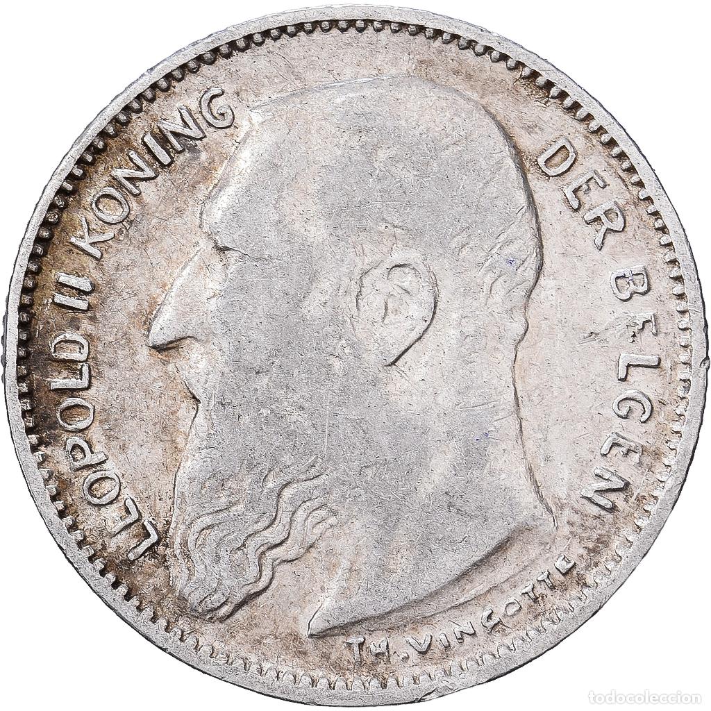 Monedas antiguas de Europa: [#1551278] B&eacute;lgica, Leopold II, 50 Centimes, 1907, Brussels, Plata, BC+, KM:60.1