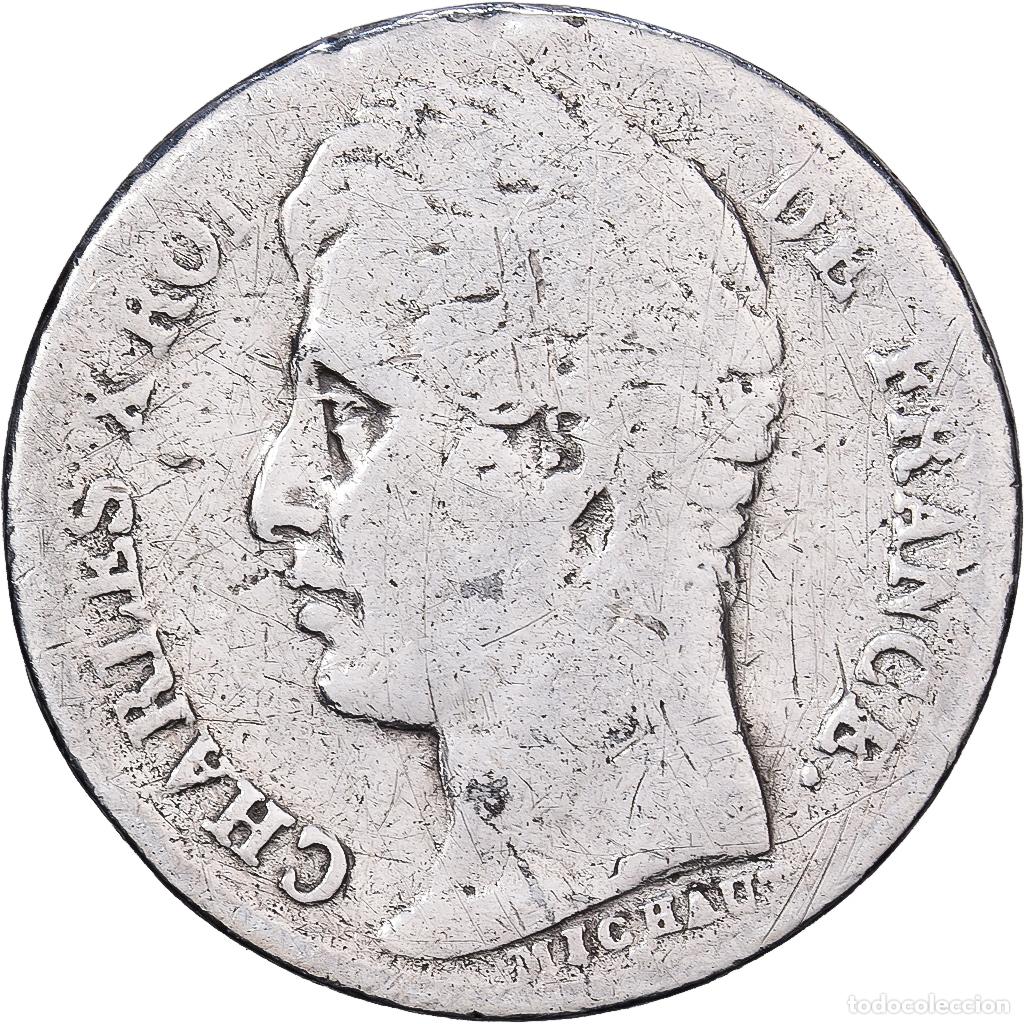 Monedas antiguas de Europa: [#1551305] Francia, Charles X, 1/2 Franc, 1828, Toulouse, Plata, BC, Gadoury:402, KM:723.9
