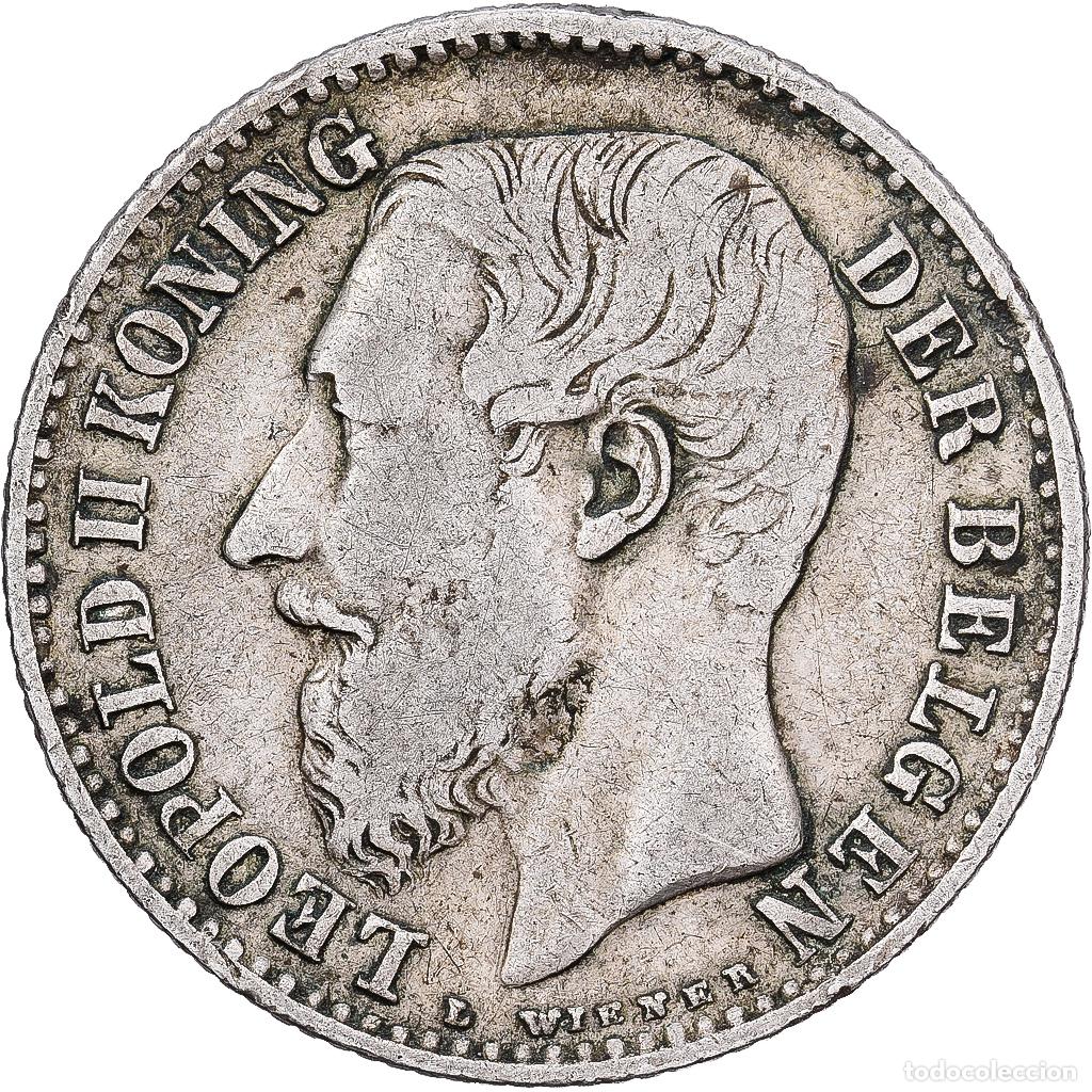 Monedas antiguas de Europa: [#1551314] B&eacute;lgica, Leopold II, Franc, 1887, Brussels, Plata, BC+, KM:29.1